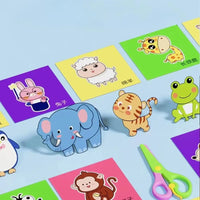 48Pcs Kids Craft Paper Cut Book - DIY Cartoon Scrapbooking & Educational Toys
