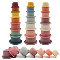 Baby Silicone Stacking Cups – Montessori Hourglass Tower Toy - BIG FRENCHIES
