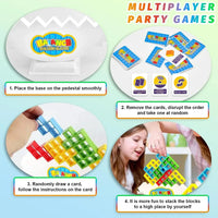 MEACAOFG 48PCS Tetra Tower Fun Balance Stacking Building Blocks Board Game for