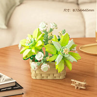DIY MOC Potted Rose Sunflower Plants Succulents Bonsai Tree Gardens Romantic Building Blocks Model Bricks Kids Sets Kits Toys