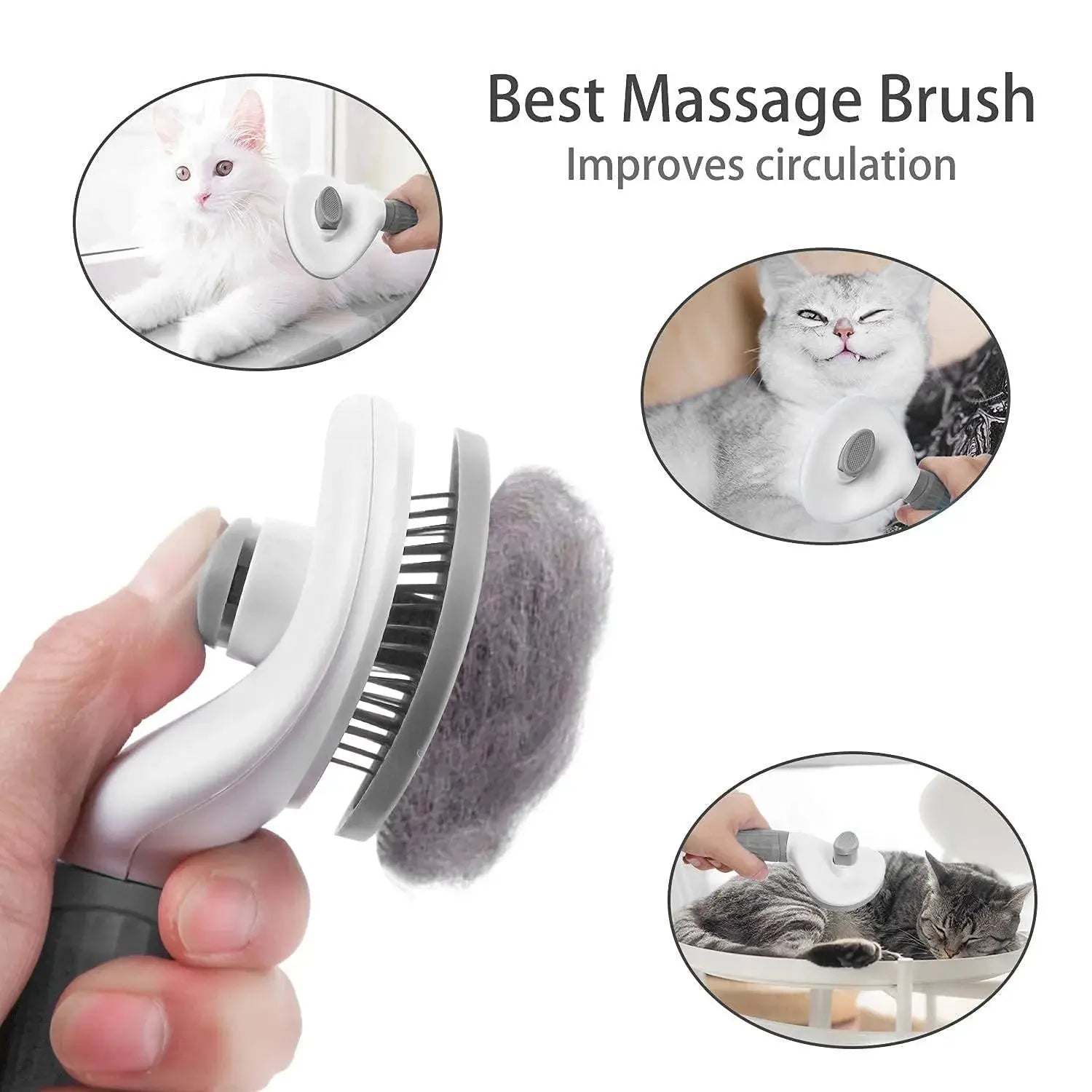 Self-Cleaning Pet Hair Removal Brush for Grooming - BIG FRENCHIES