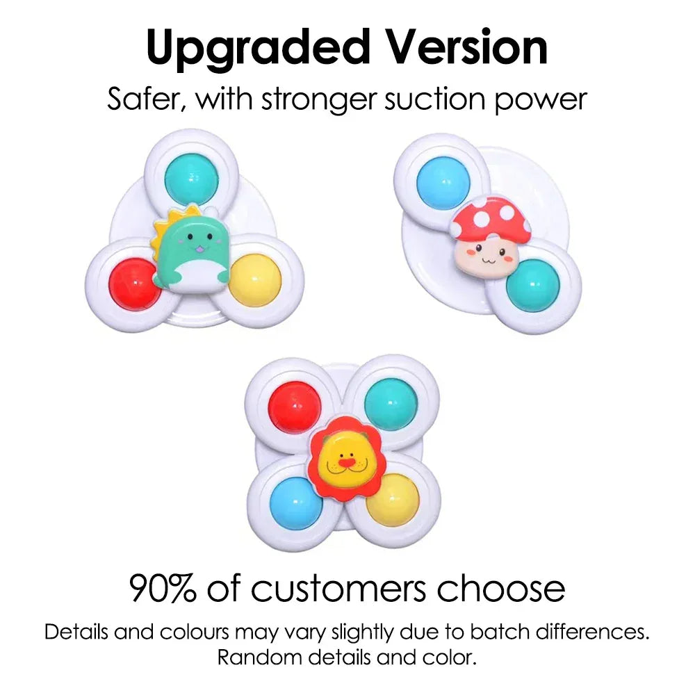 Baby Suction Cup Spinning Toys – 3pc Cartoon Animal Fidget Set - BIG FRENCHIES