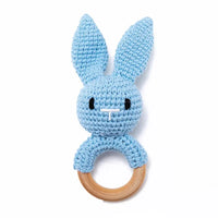 Baby Crochet Rattle Wooden Teether Toy BPA Free