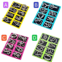 MEACAOFG 8/24/32Pcs Nine Link Series 3D Metal Puzzle Toy Release Buckle