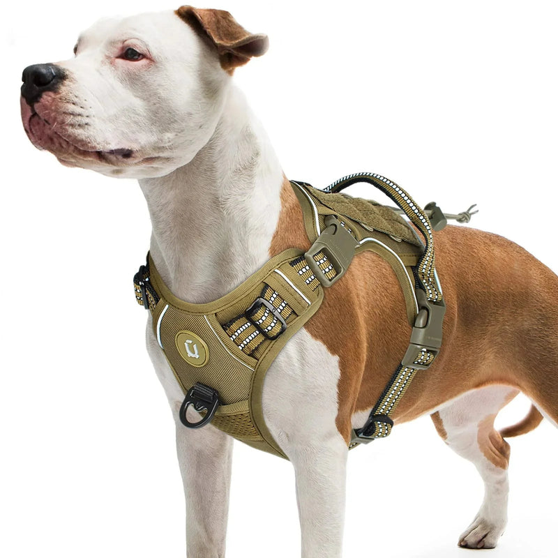 Tactical No-Pull Dog Harness – Adjustable MOLLE Military Vest for Medium & Large Dogs-Pet Collars & Leashes-BIG FRENCHIES-Econic Blanks
