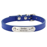 Personalized Dog Collar with Name Engraving – Anti-Lost PU Leather Collar for Dogs and Cats - BIG FRENCHIES