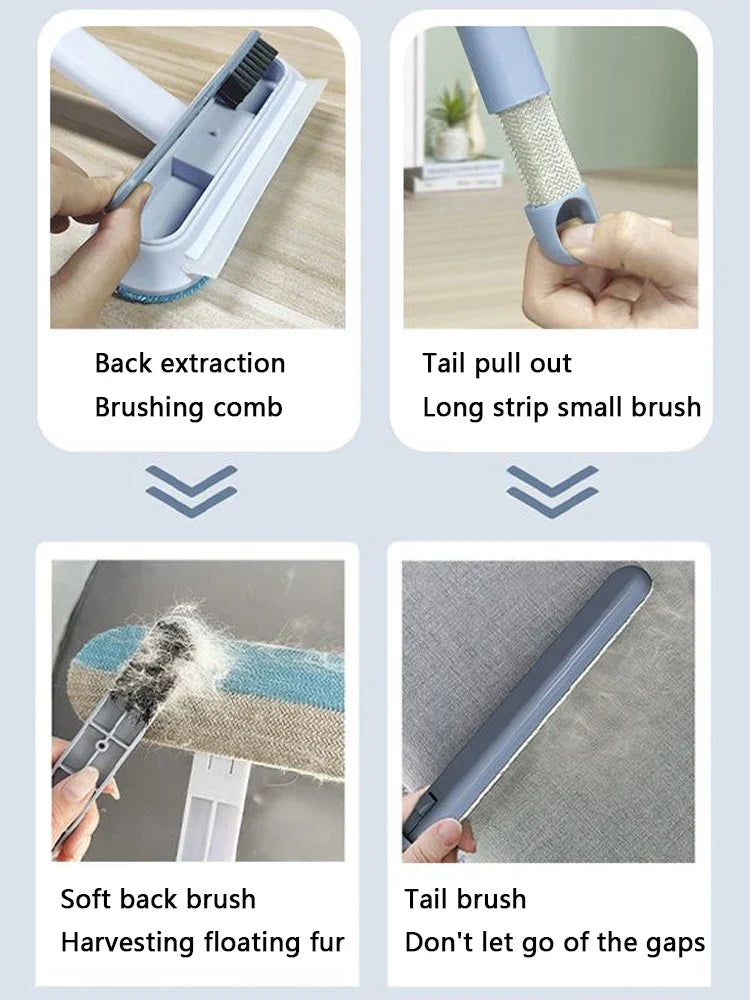 Multifunctional Pet Hair Remover Brush Long Handle Window Cleaning Brush Pet Fur Cleaning Tool Manual Cat Dog Hair Remover Brush - BIG FRENCHIES