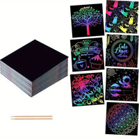 Rainbow Reveal Craft Kit for Kids | Wooden Stylus Scratch Art Set - BIG FRENCHIES