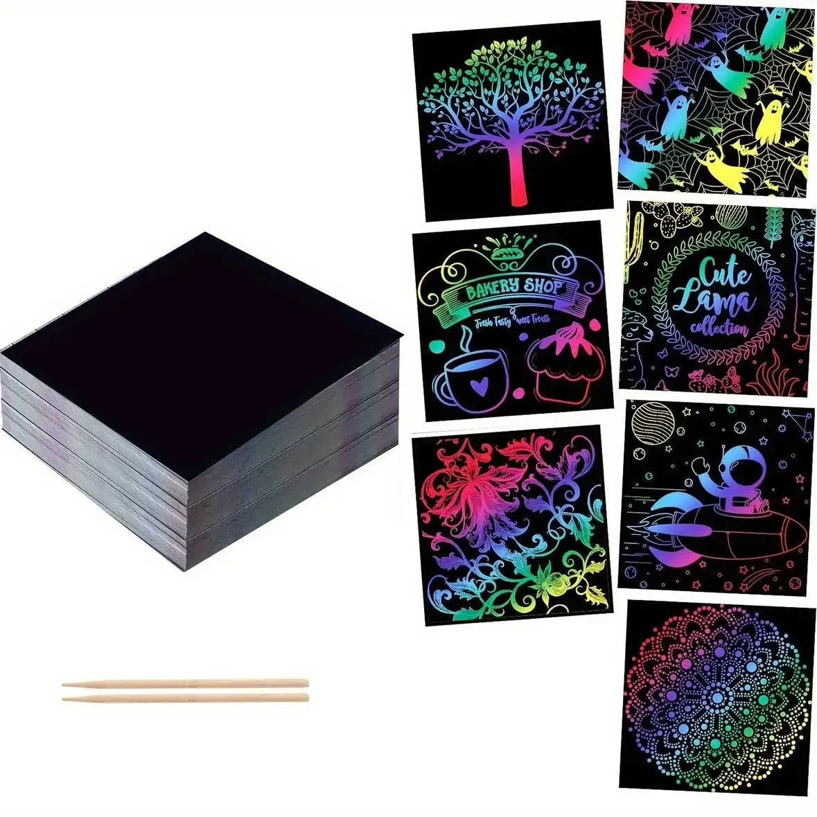 Rainbow Reveal Craft Kit for Kids | Wooden Stylus Scratch Art Set - BIG FRENCHIES