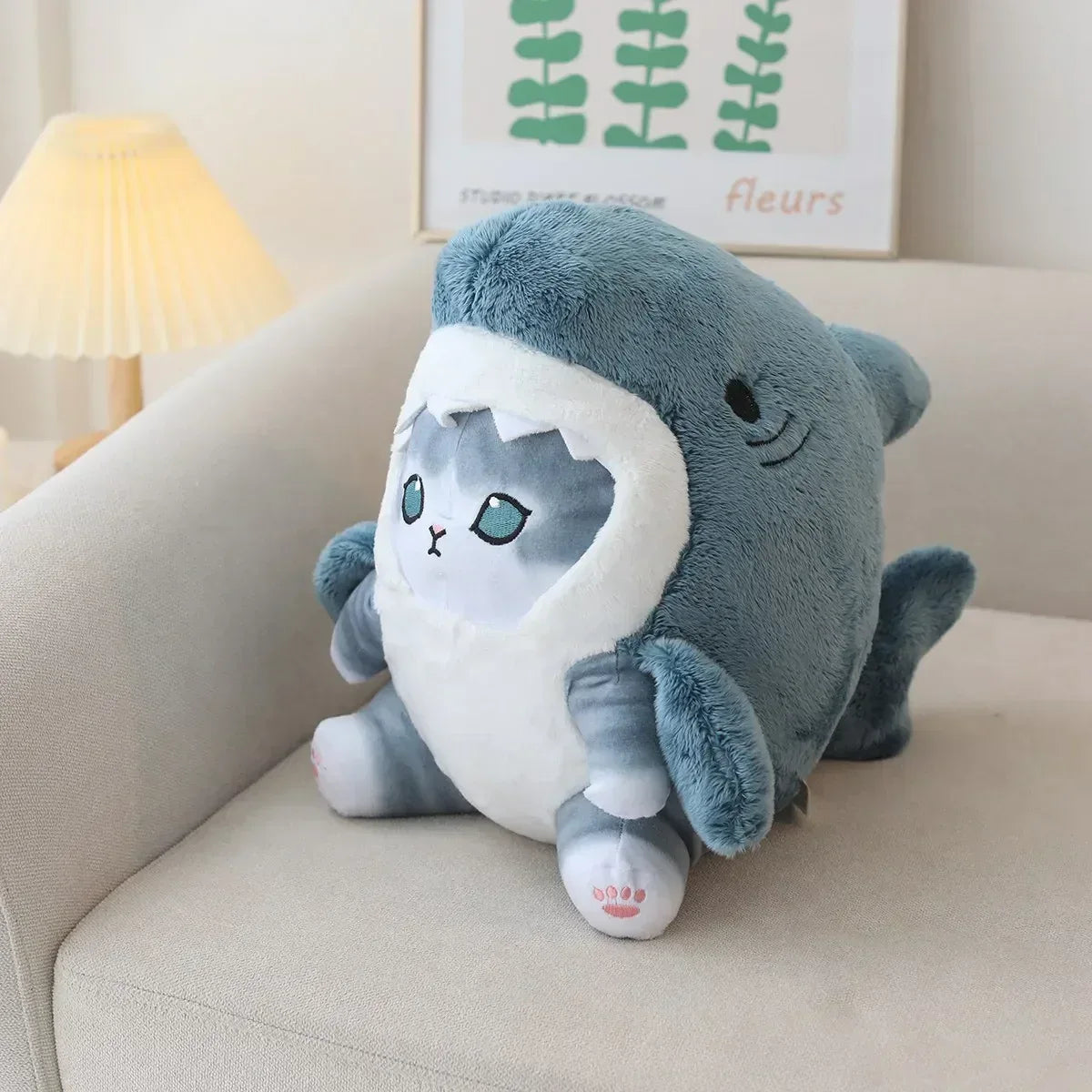 Kawaii Shark Cat Plush Toy – Soft Colorful Stuffed Doll for Kids - BIG FRENCHIES