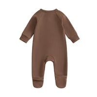 Baby Boys Girls Jumpsuit Long Sleeve Round Neck Romper Football Footie Bodysuit - BIG FRENCHIES