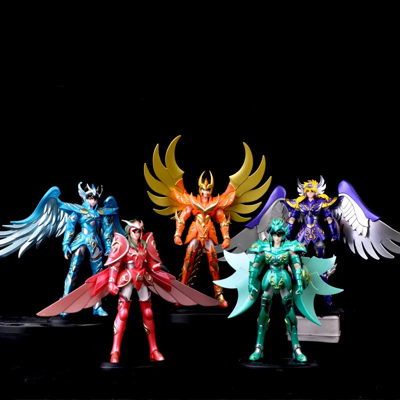 Saint Seiya Anime Figurines, Shiryuu Hyoga Shun Ikki Action Figures Knights Of Zodiac 19 CM