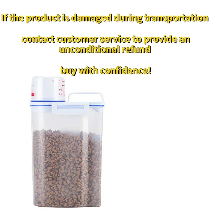 Dog & Cat Food Storage Container – 1.5kg/2kg with Measuring Cup - BIG FRENCHIES