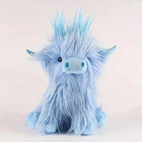 30cm Simulation Kyloe Cream Highland Cow Animal Plush Doll Soft Stuffed Highland Cow Cattlle Plushie Gift for Kids Boys Girls