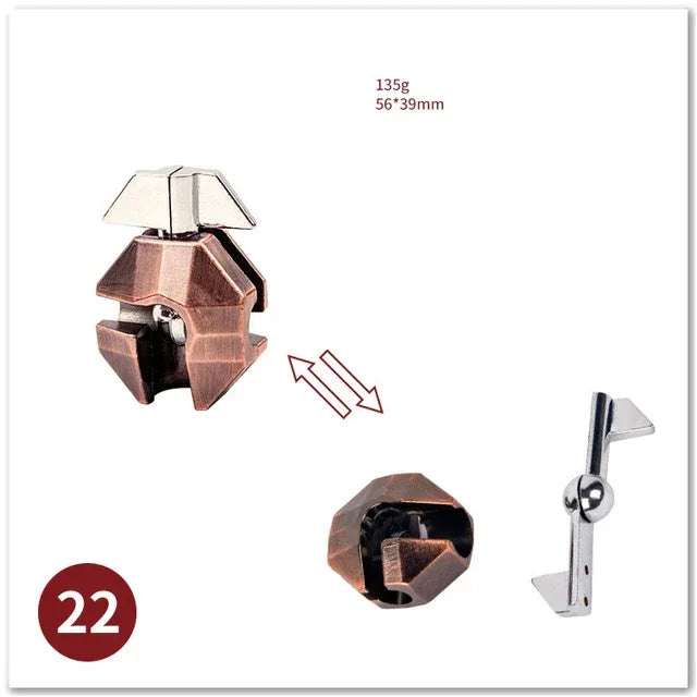 MEACAOFG Classic IQ Metal Brain Teaser 3D Alloy Box Kong Ming Lock Puzzles Magic Baffling Puzzle Game Toys for Children Adults Funny Gift - BIG FRENCHIES