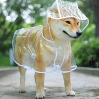 Transparent Dog Raincoat – Waterproof Hooded Pet Rainwear Jacket for Small Dogs