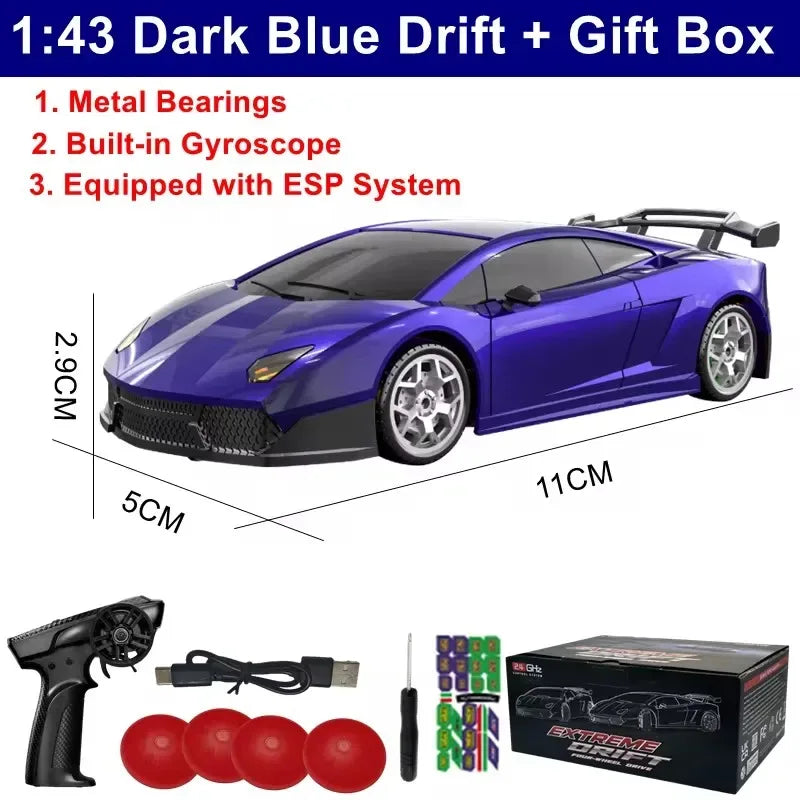 1/64 High-Speed Drift RC Car 4WD Remote Control Mini Racing Toy - BIG FRENCHIES