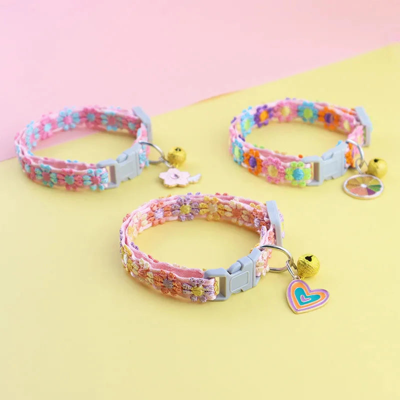 Colorful Pet Collar With Bell for Cats & Small Dogs