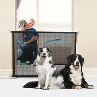 Pet Dog Safety Barrier Fence – Folding Mesh Gate with 4 Hooks for Stairs & Doorways - BIG FRENCHIES
