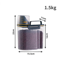 Dog & Cat Food Storage Container – 1.5kg/2kg with Measuring Cup - BIG FRENCHIES