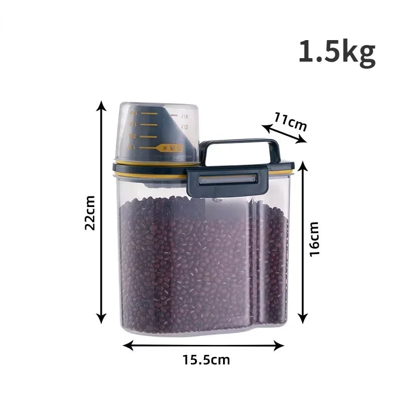 Dog & Cat Food Storage Container – 1.5kg/2kg with Measuring Cup - BIG FRENCHIES