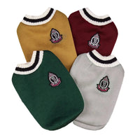 Small Dog Winter Sweater - V-Neck College Style Knitwear - BIG FRENCHIES