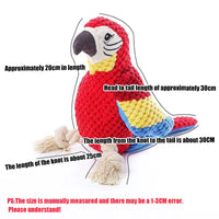 Indestructible Plush Parrot Dog Toy – Squeaky Chew Toy for Small & Large Dogs - BIG FRENCHIES