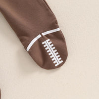 Baby Boys Girls Jumpsuit Long Sleeve Round Neck Romper Football Footie Bodysuit - BIG FRENCHIES
