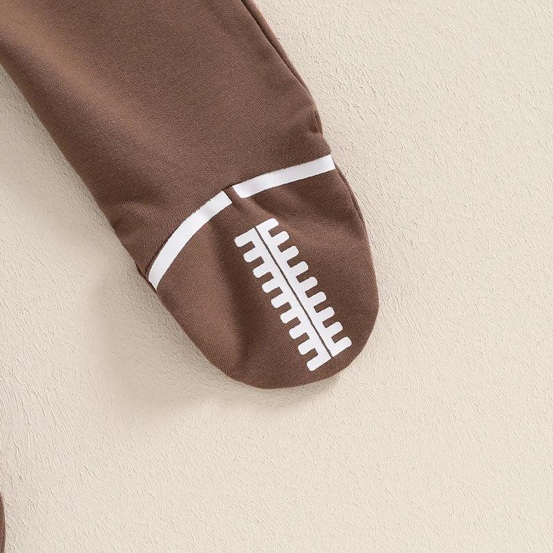 Baby Boys Girls Jumpsuit Long Sleeve Round Neck Romper Football Footie Bodysuit - BIG FRENCHIES