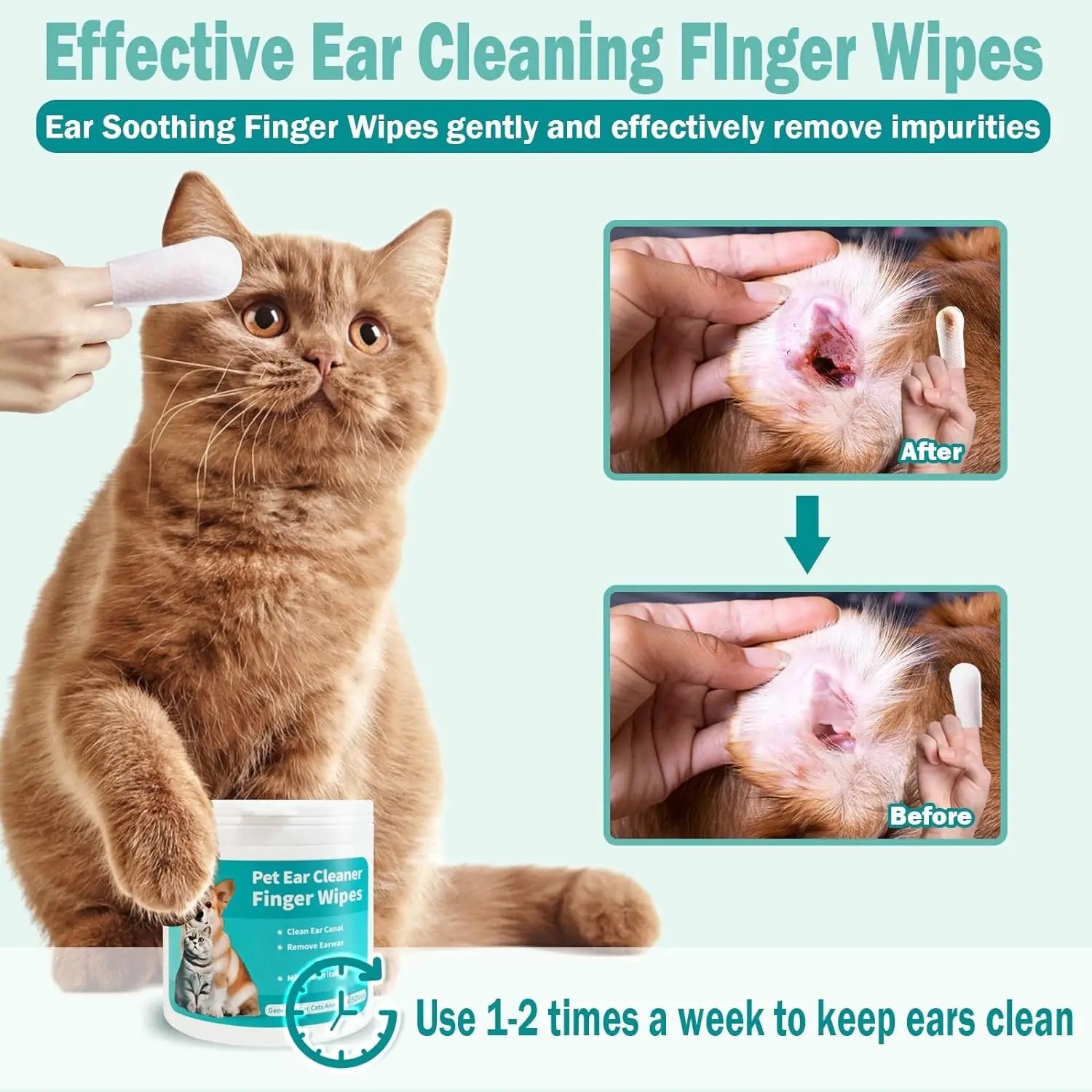 Pet Ear Cleaning Wipes for Healthy Ears - BIG FRENCHIES