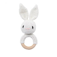 Baby Crochet Rattle Wooden Teether Toy BPA Free