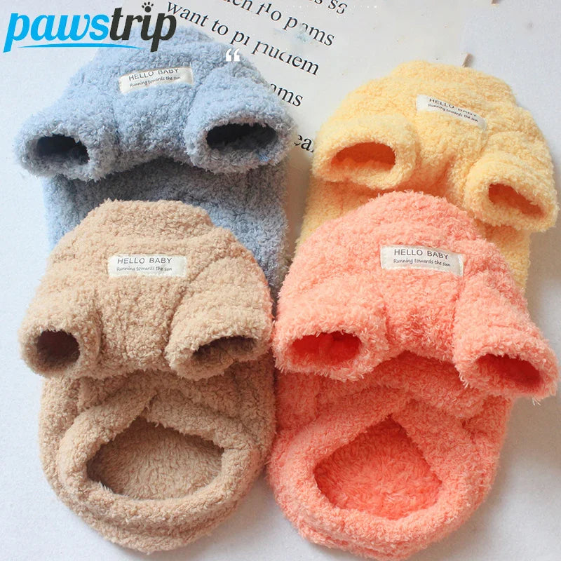 Winter Warm Plush Dog Sweater – Soft Pet Coat for Small Dogs & Puppies - BIG FRENCHIES