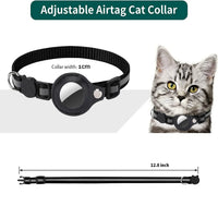 Cat AirTag Holder Collar – Adjustable Reflective Breakaway Kitten Collar with Bell & Waterproof AirTag Case - BIG FRENCHIES