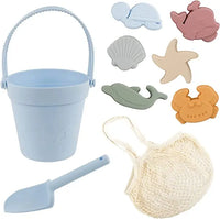 Silicone Beach Toys with Bucket, Shovel and Molds