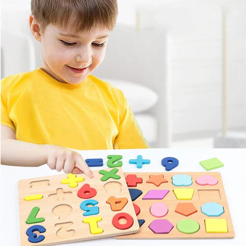 Wooden Alphabet & Number Puzzle | Montessori Learning Toy for Kids - BIG FRENCHIES