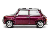 1997 Mini Cooper Sport Purple Metallic with White Stripes and Checkered Top 1/43 Diecast Model Car by Solido