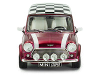 1997 Mini Cooper Sport Purple Metallic with White Stripes and Checkered Top 1/43 Diecast Model Car by Solido