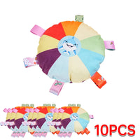 Rainbow Plush Flying Saucer Dog Toy – Interactive Chew & Training Disc - BIG FRENCHIES