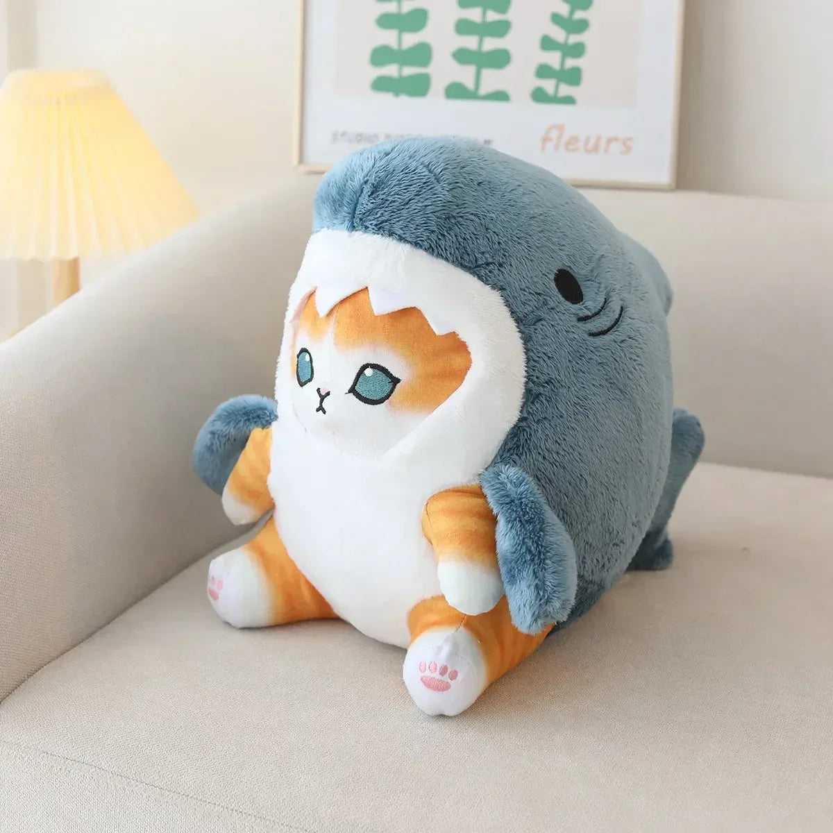 Kawaii Shark Cat Plush Toy – Soft Colorful Stuffed Doll for Kids - BIG FRENCHIES