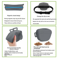 Pet Supplies Silicone Dogs Treat Bag Pet Portable Dog Training Waist Bag Outdoor Feeder Puppy Snack Reward Storage Bag with Belt