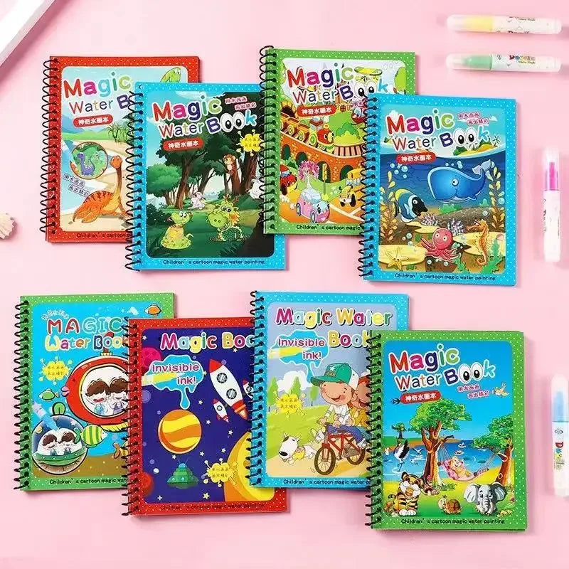 Watercolor Painting Magic Book – Reusable Cartoon Art Book for Kids - BIG FRENCHIES