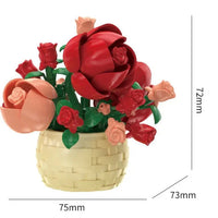 DIY MOC Potted Rose Sunflower Plants Succulents Bonsai Tree Gardens Romantic Building Blocks Model Bricks Kids Sets Kits Toys