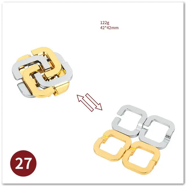 MEACAOFG Classic IQ Metal Brain Teaser 3D Alloy Box Kong Ming Lock Puzzles Magic Baffling Puzzle Game Toys for Children Adults Funny Gift - BIG FRENCHIES