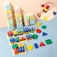 Montessori Wooden Building Blocks – Educational Color & Shape Toy - BIG FRENCHIES