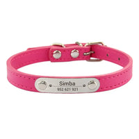 Personalized Dog Collar with Name Engraving – Anti-Lost PU Leather Collar for Dogs and Cats - BIG FRENCHIES