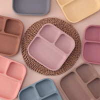 Color Kids Silicone Divided Suction Plate BPA-Free Toddler Dish