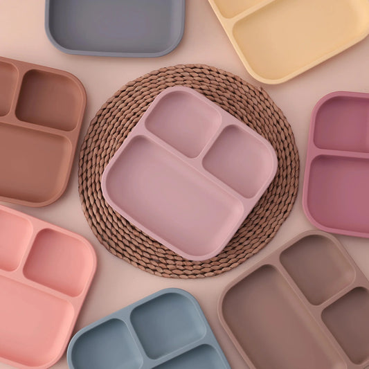 Color Kids Silicone Divided Suction Plate BPA-Free Toddler Dish