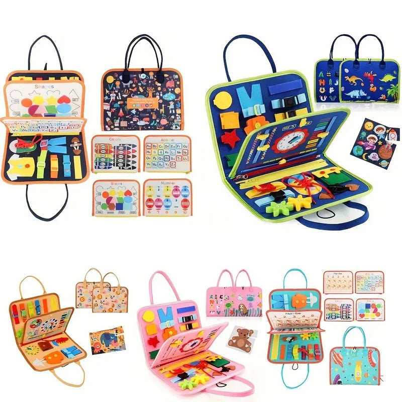 Busy Board Montessori Sensory Toy – Educational Travel Activity Board - BIG FRENCHIES
