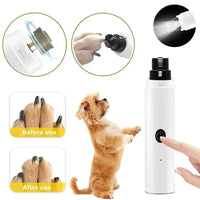 New Electric Pet Nail Grinder – USB Rechargeable LED Dog & Cat Clippers