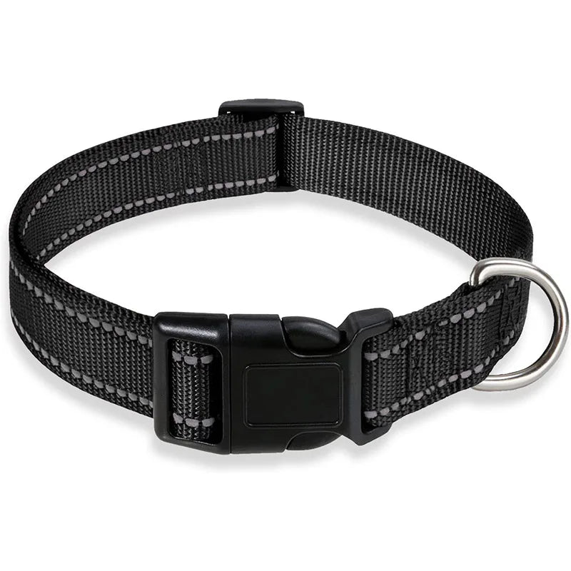 Reflective Adjustable Nylon Dog Collar Strap – Safety Traction Rope - BIG FRENCHIES